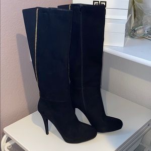 Black Suede Platform Boots